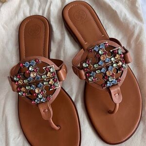 Like new!  Tory Burch crystal sandal.